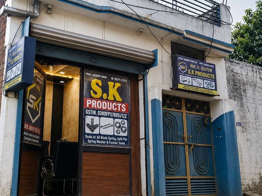 S.K Products spring manufacturing factory and store front in Ludhiana